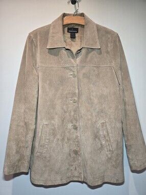 Moda International Suede Jacket Women's Medium Tan Vintage Boho